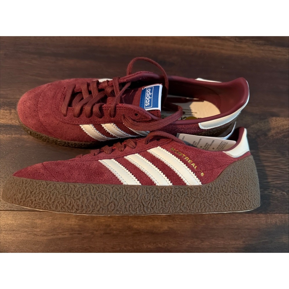 New Adidas Mens Montreal 76 Casual Athletic Shoes Size 8 Maroon Suede